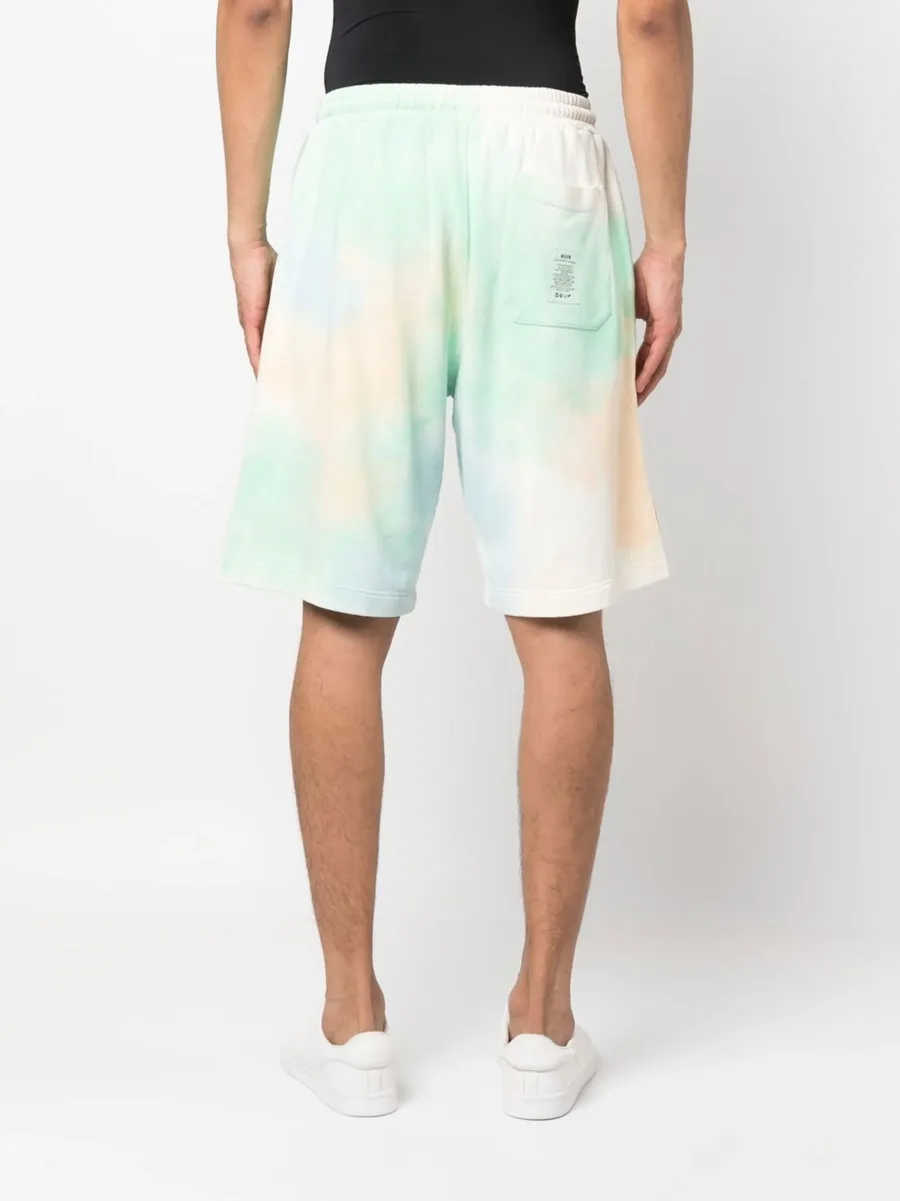 logo-print tie-dye shorts 8