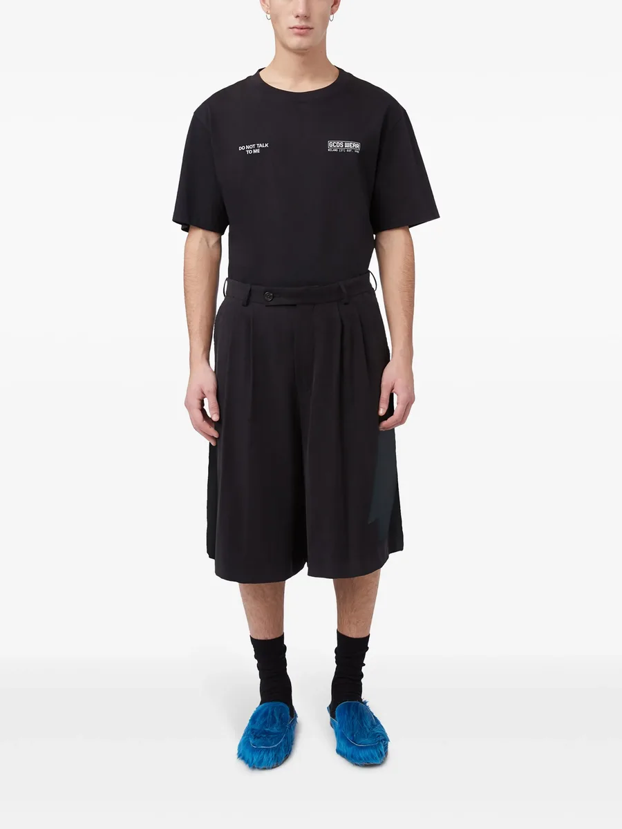Framis-tape pleated bermuda shorts 6