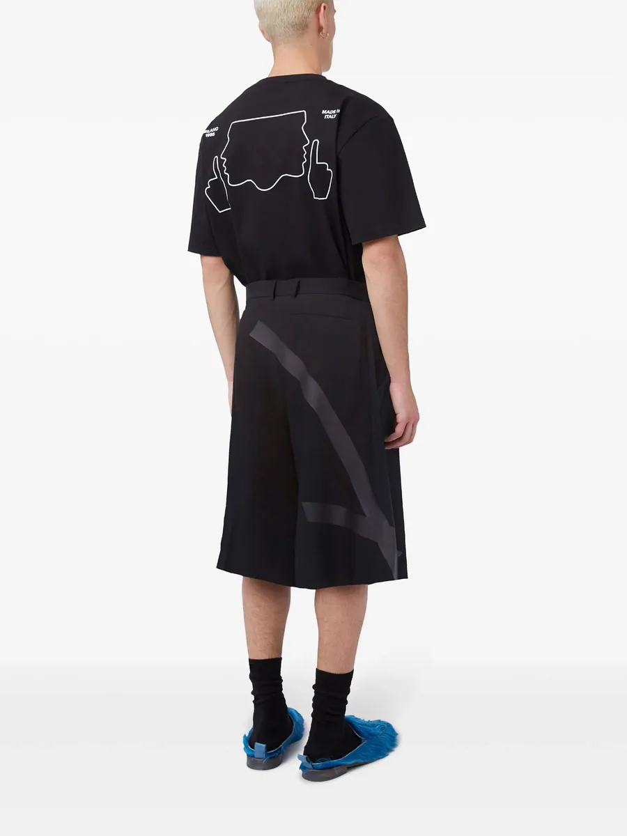 Framis-tape pleated bermuda shorts 7