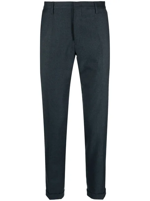 tapered-leg wool chinos