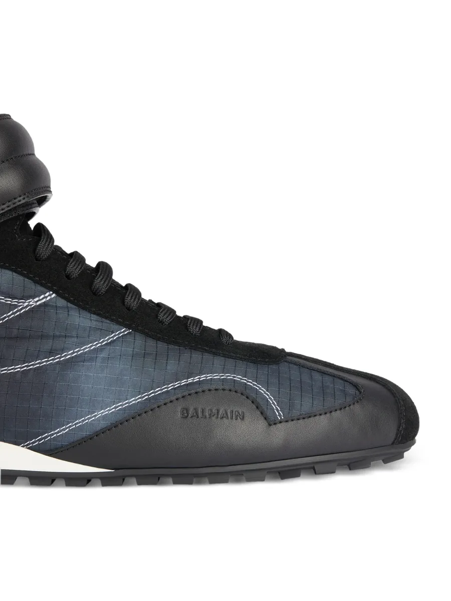 Racing mid-top trainers in nylon and leather 12