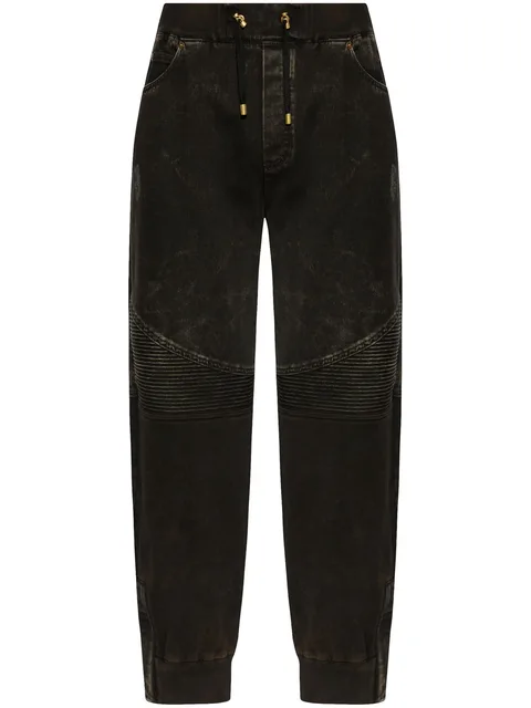 cotton straight-leg trousers