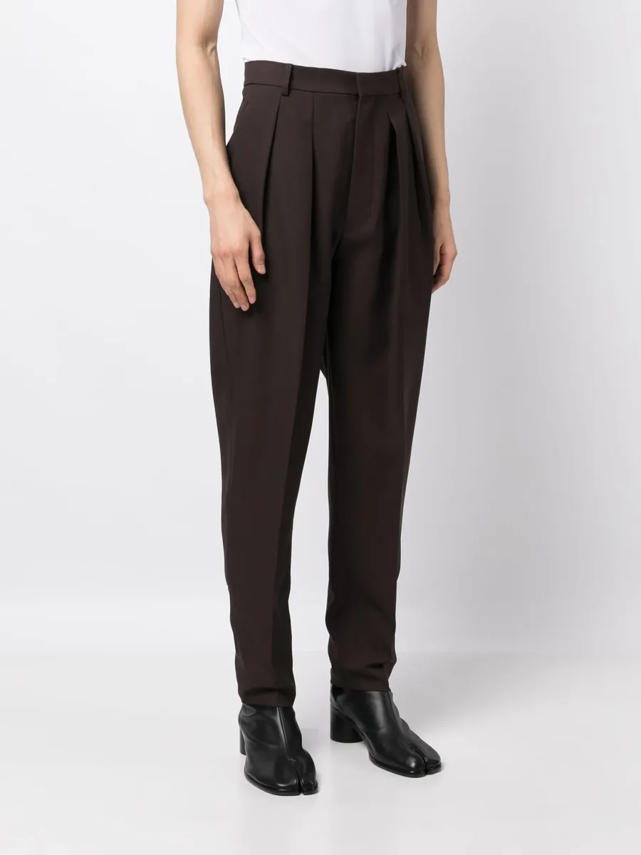 tapered box-pleated trousers 5