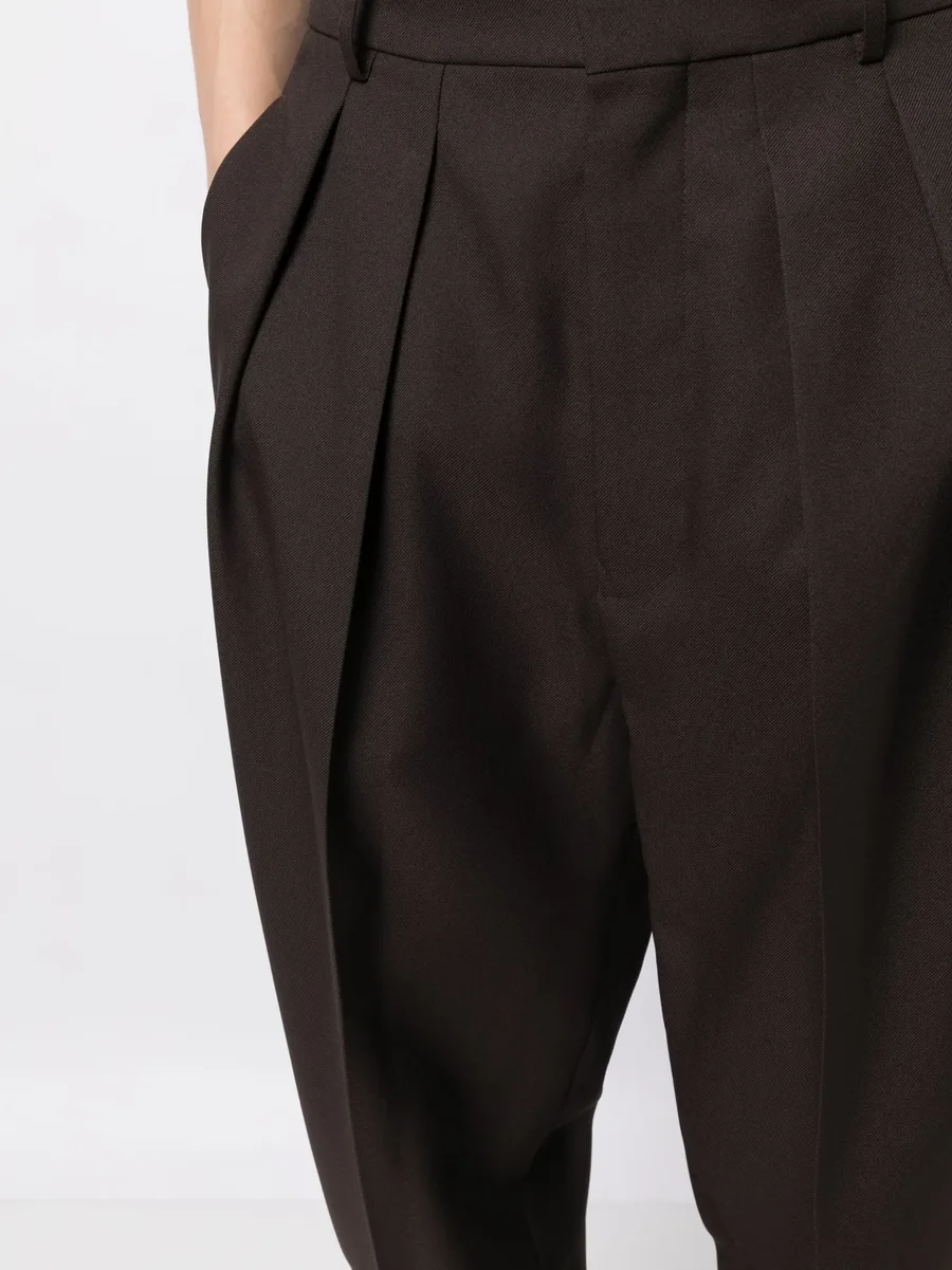 tapered box-pleated trousers 9