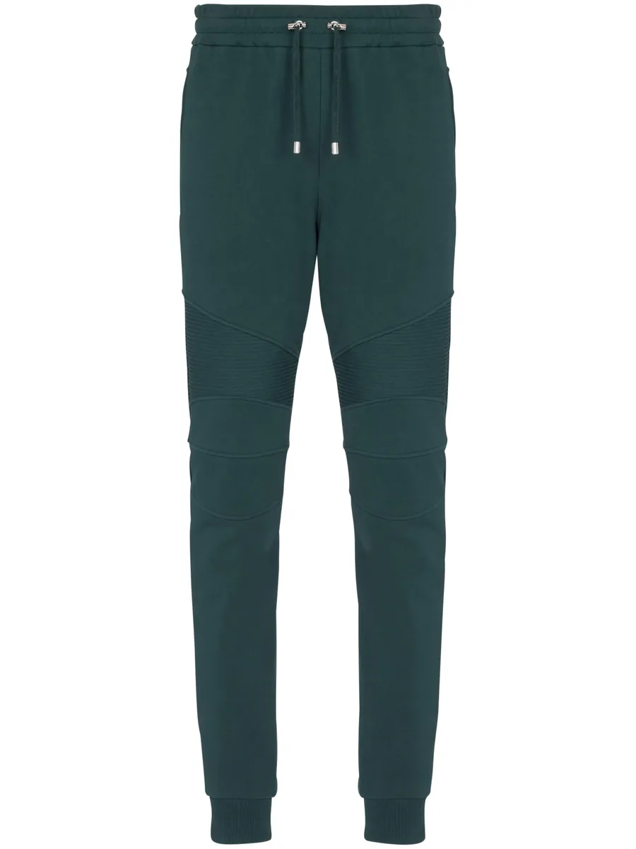 ribbed-detail drawstring track pants 2