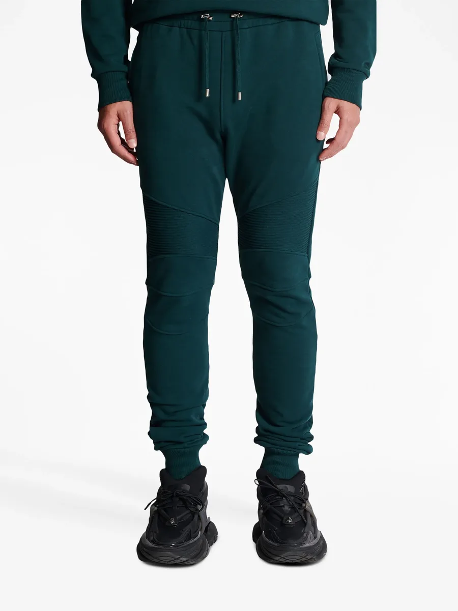 ribbed-detail drawstring track pants 9