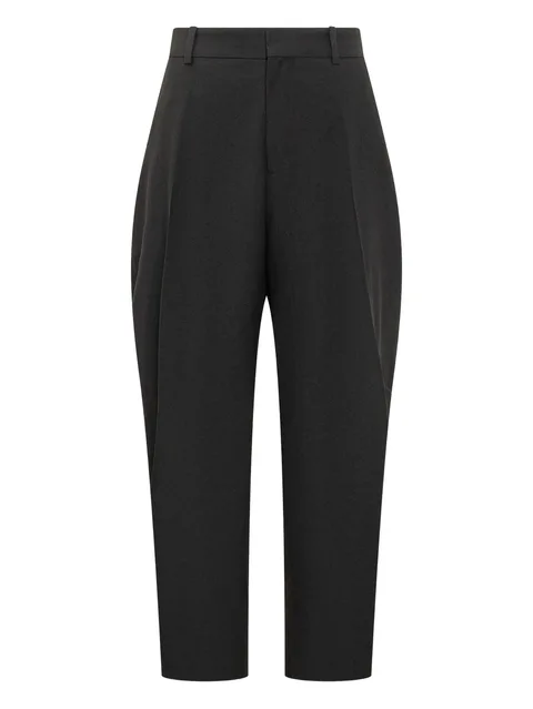 curved full-length trousers