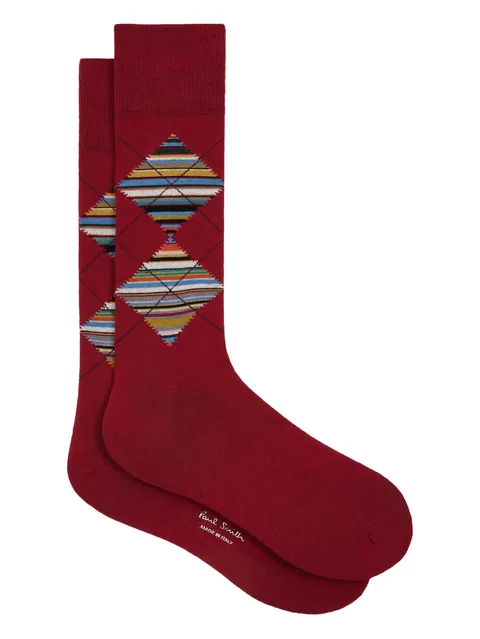 argyle-pattern socks