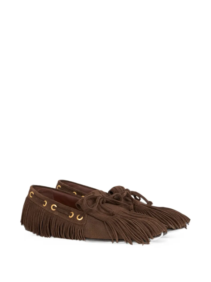 suede boat loafers with fringing 4