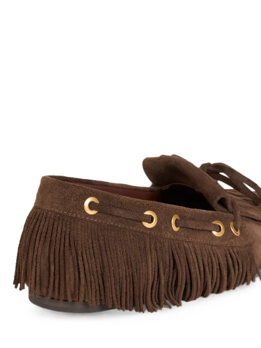 suede boat loafers with fringing 5
