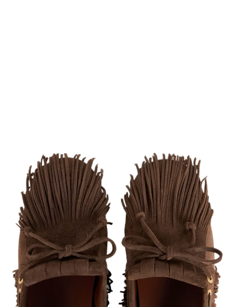 suede boat loafers with fringing 8