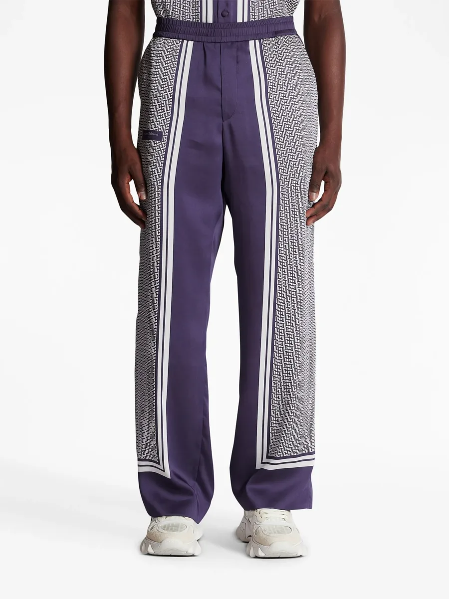 vertical-print straight-leg trousers 10