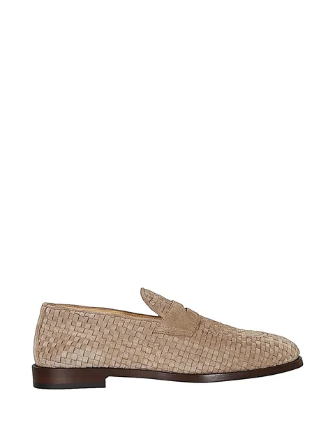 woven-design loafers