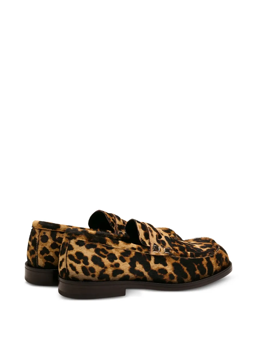 leopard-print cowhide leather loafers 6