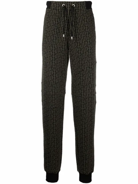 monogram-print track pants