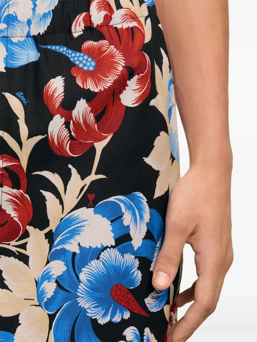 floral-print elasticated-waist shorts 12