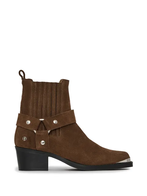 mid biker boots - tobacco