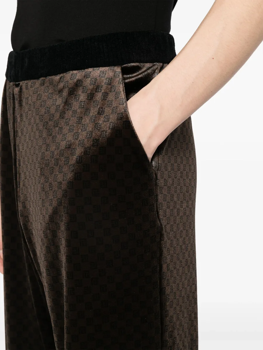 monogram-jacquard straight-leg trousers 9