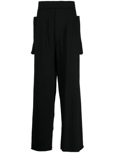 detailed-pocket wide-leg trousers