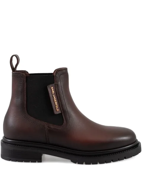 elastic-panel leather boots