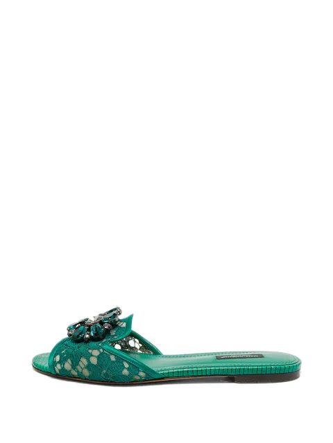 Bianca lace flat sandals