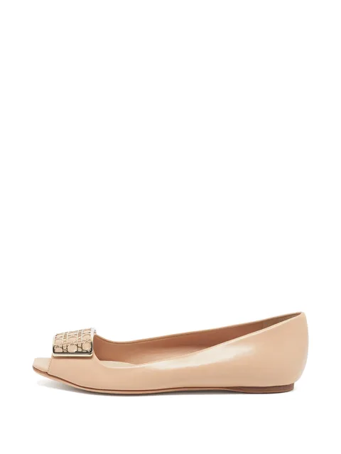 Cannage plaque ballet flats