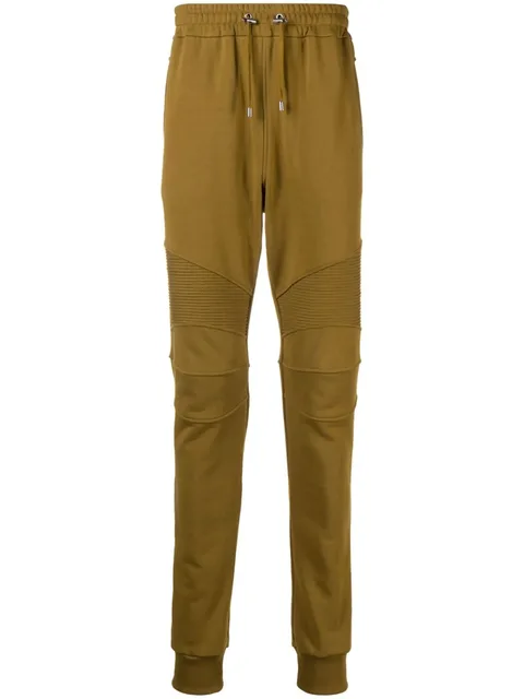flocked-logo organic-cotton track trousers
