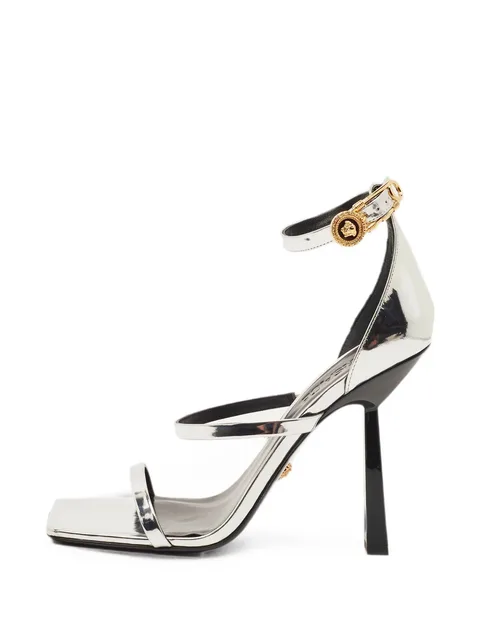 Safety Pin leather heeled sandals