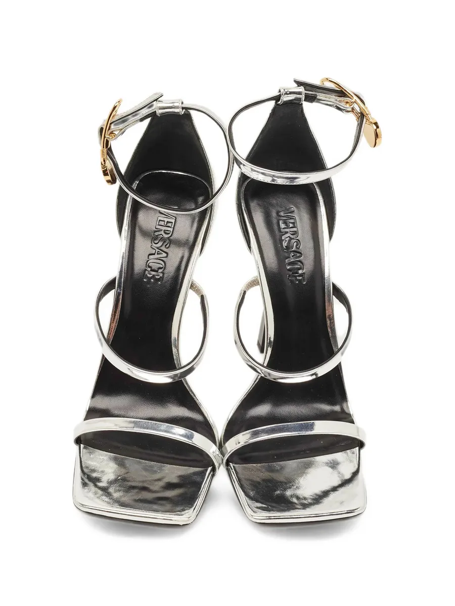 Safety Pin leather heeled sandals 8