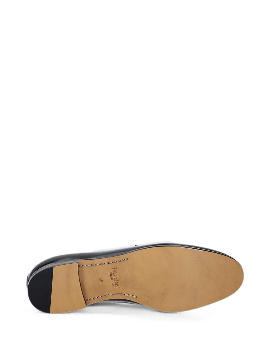 logo-plaque leather loafers 10