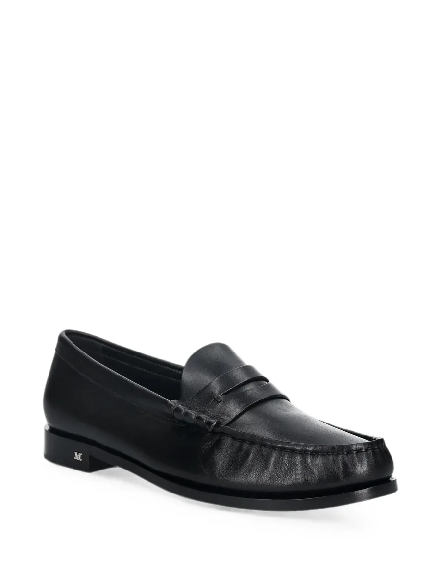 logo-plaque leather loafers 3