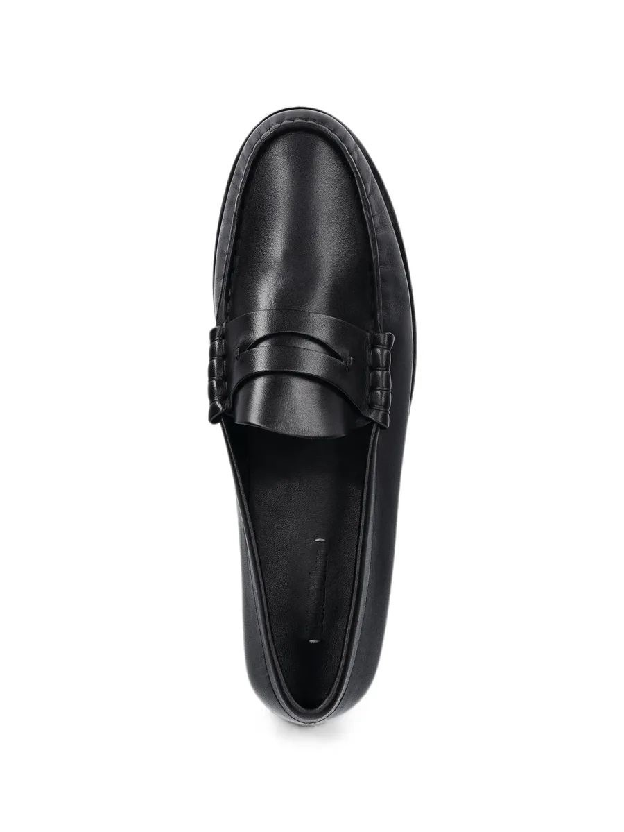 logo-plaque leather loafers 5