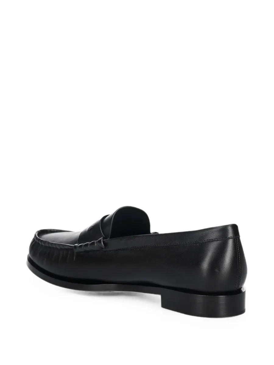 logo-plaque leather loafers 8