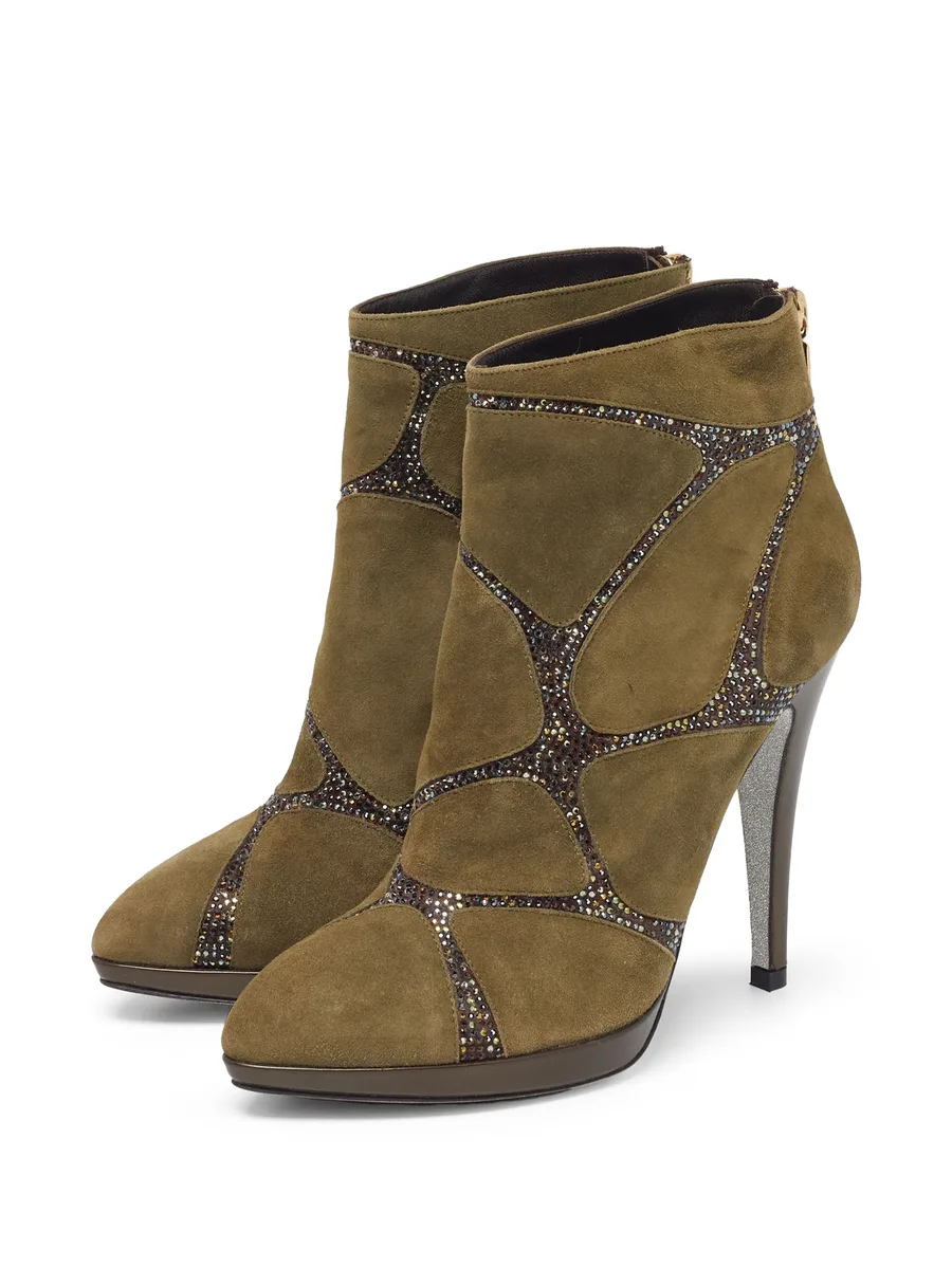 crystal-embellished suede ankle boots 3