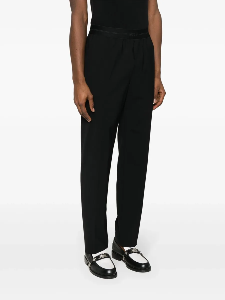 logo-waistband tapered trousers 6