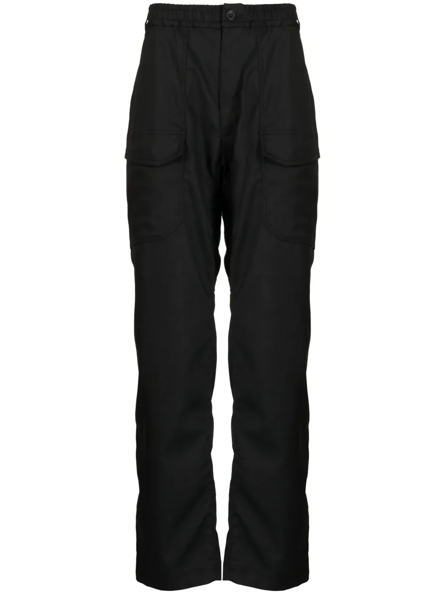 elasticated waist straight-leg trousers 2