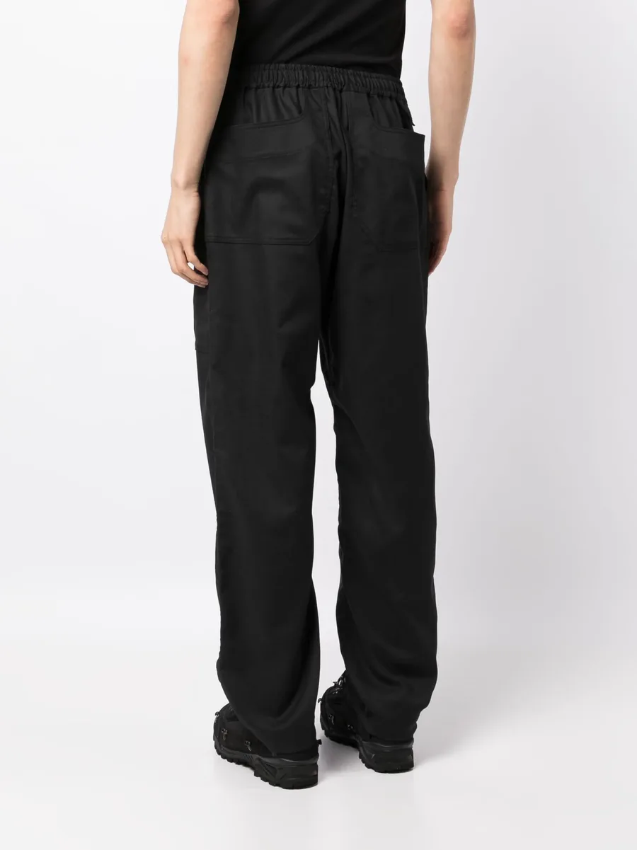 elasticated waist straight-leg trousers 8