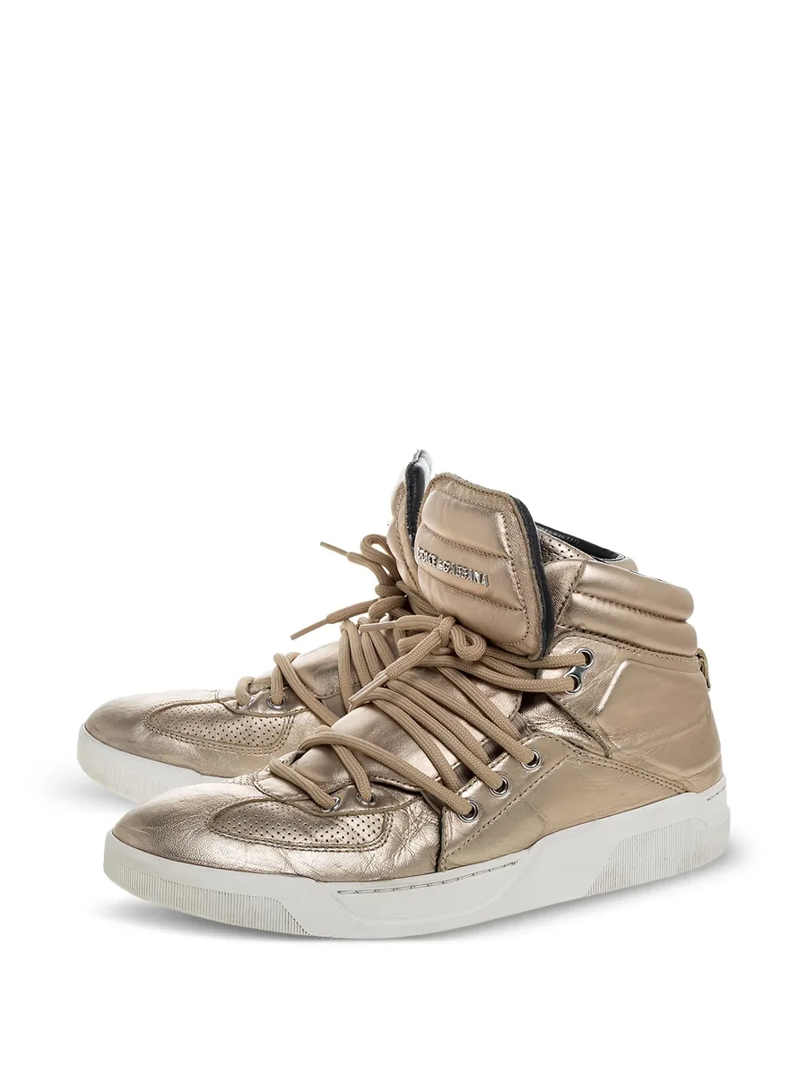 metallic-finish leather sneakers 4