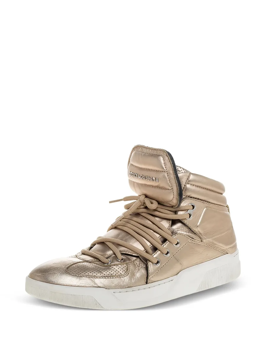 metallic-finish leather sneakers 5