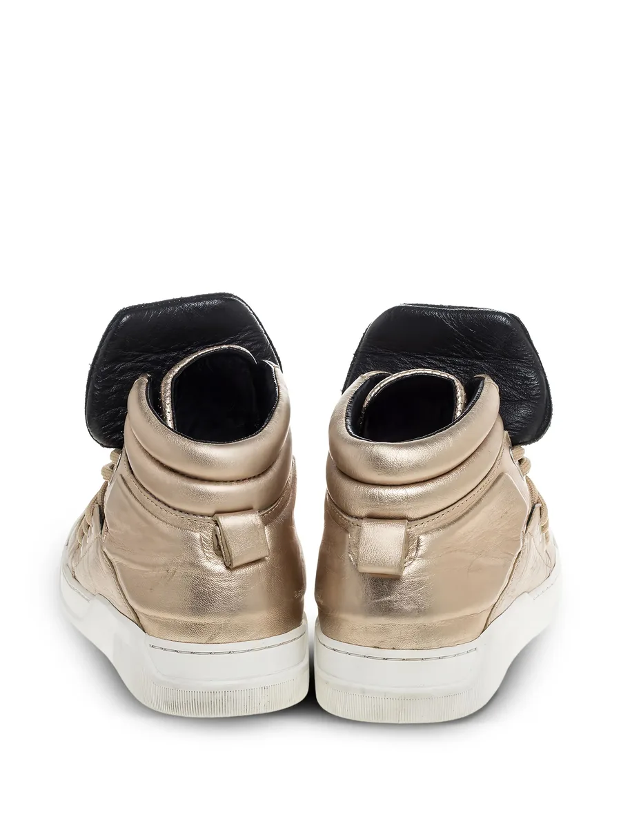 metallic-finish leather sneakers 8
