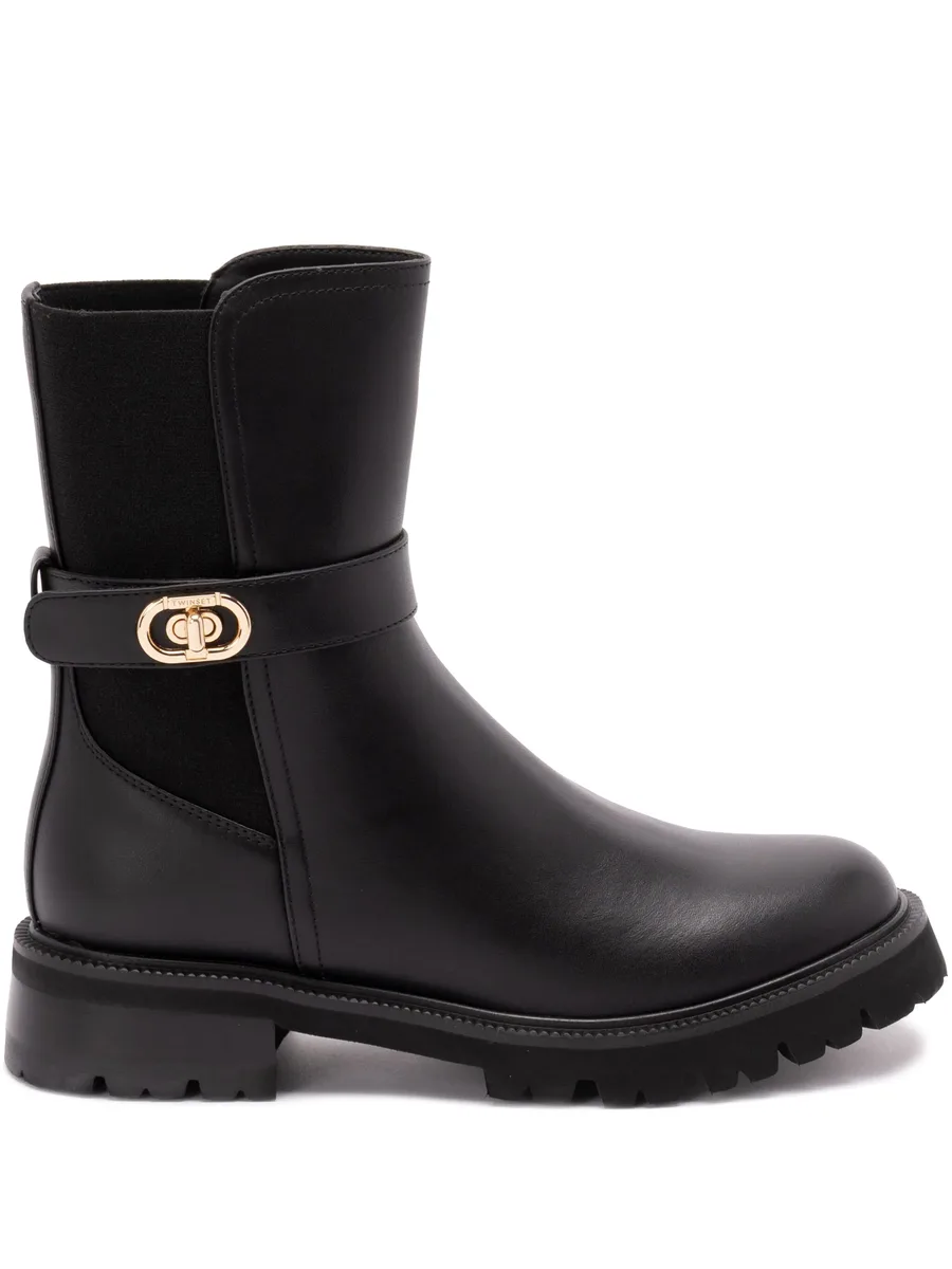 buckle-strap leather boots 2