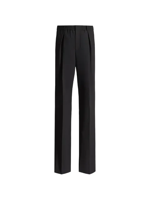 wool trousers with elasticated waist