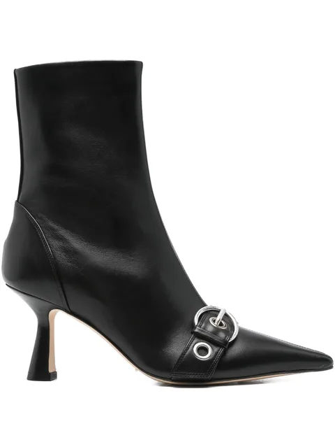 80mm buckle-detail pointed-toe boots