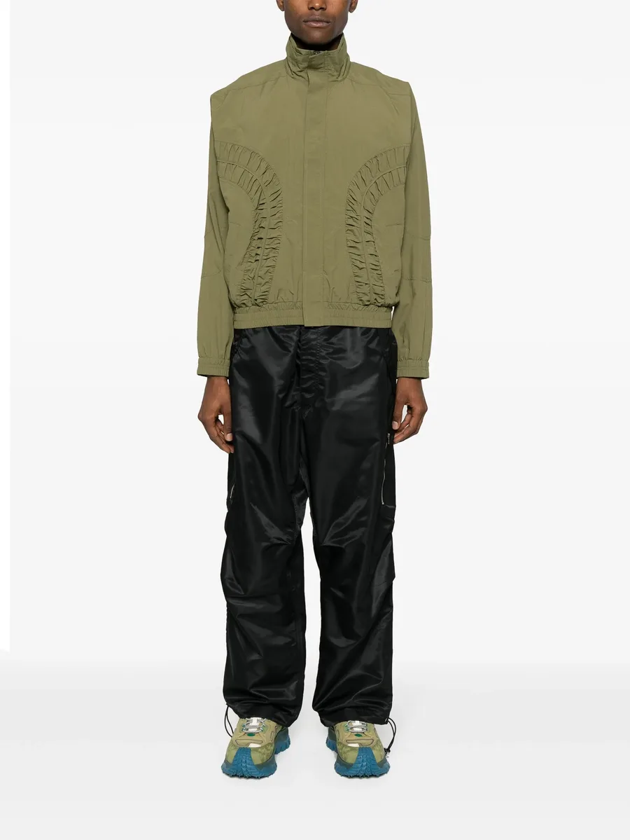 satin-finish straight trousers 3