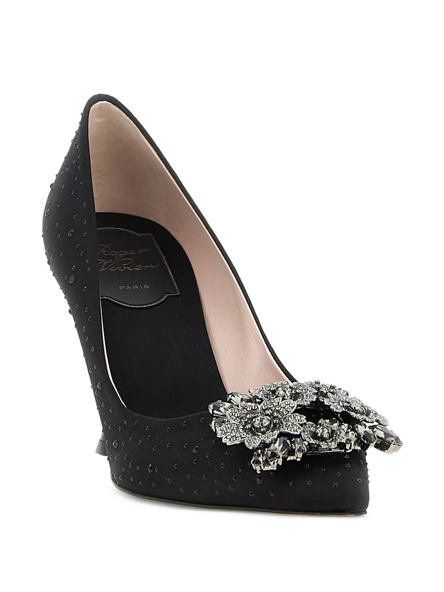 85mm Efflorescence crystal-embellished satin pumps 4