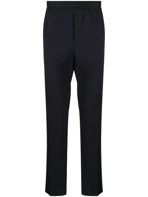logo-waistband straight-leg trousers