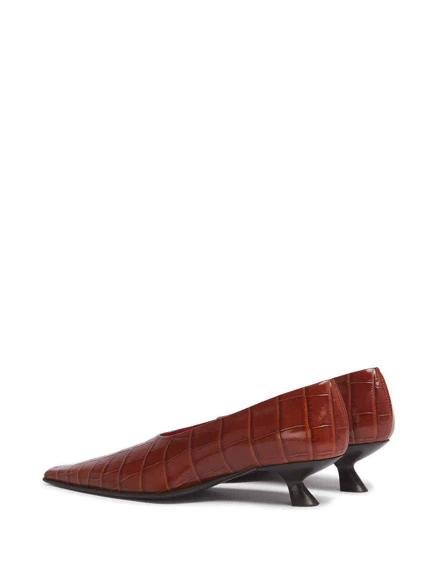 brown croc-effect leather Cindi pumps 6