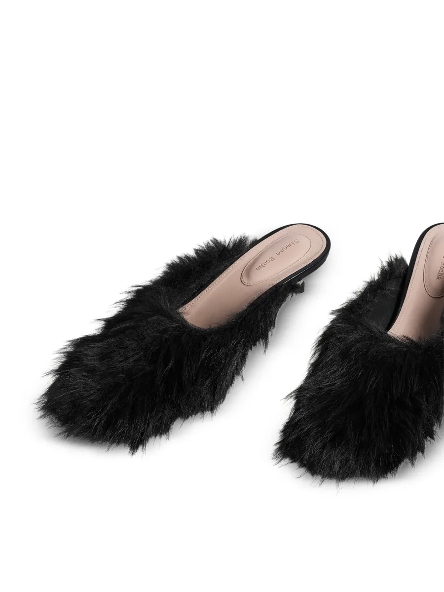 stiletto faux-fur mules 4