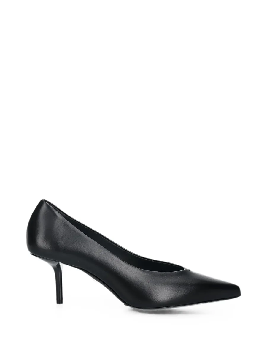 pointed-toe leather kitten pumps 1