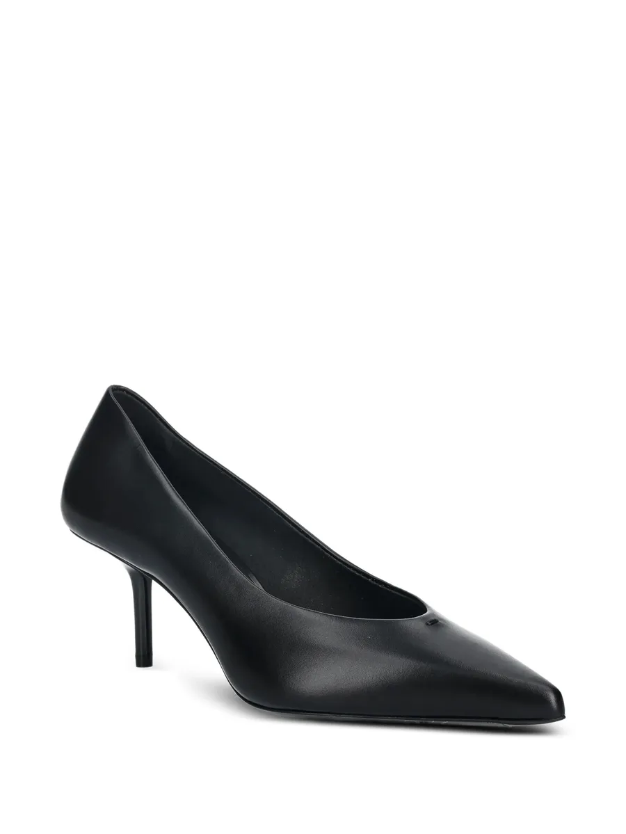 pointed-toe leather kitten pumps 3